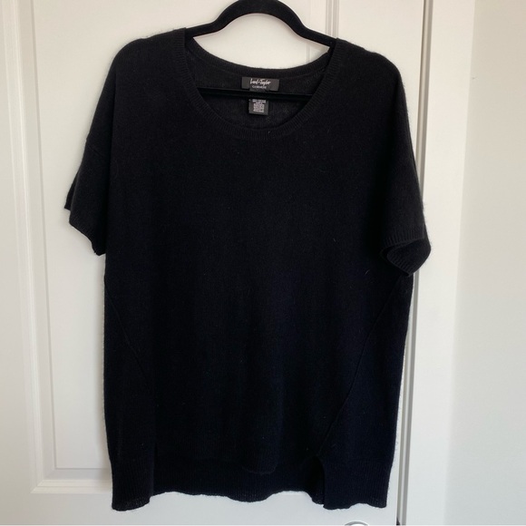 LORD & TAYLOR | 100% Cashmere Short Sleeve Sweater - Picture 1 of 5